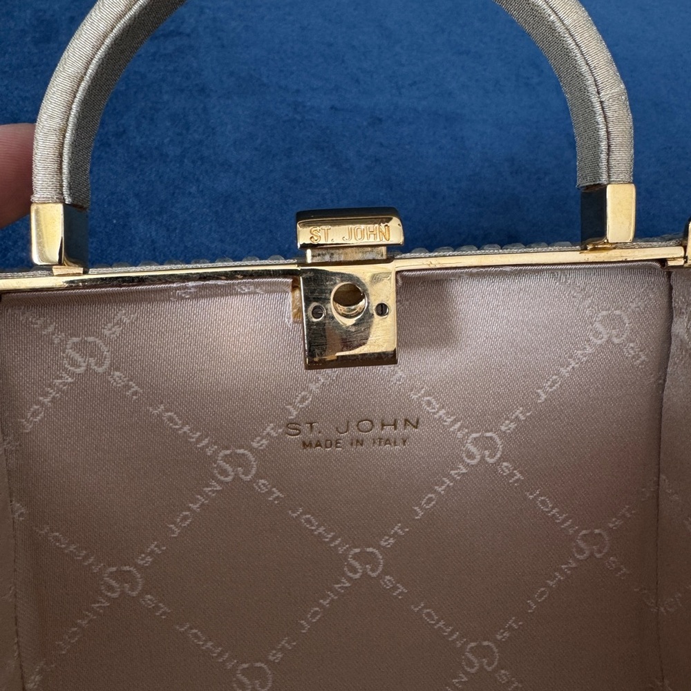 St. John Vintage‎ Mini top Handle Gold Evening Bag . - Picture 11 of 12